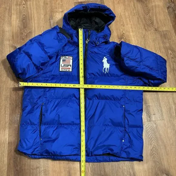 Vintage Polo Ralph Lauren USA Ski Down Puffer Jacket PRL67 Mens